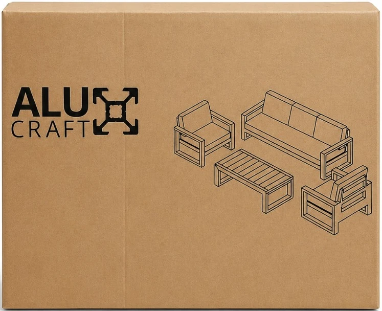Living Alucraft empacado en caja